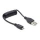 Coiled Micro-USB cable, 0.6 m, black (CC-mUSB2C-AMBM-0.6M)