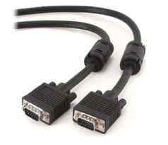 Premium VGA HD15M/HD15M dual-shielded w/2*ferrite core 1,8m cable, black color (CC-PPVGA-6B)