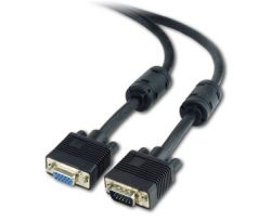 Premium VGA-Ext.HD15M/HD15F dual-shielded w/2*ferrite 10M cable, black (CC-PPVGAX-10M-B)