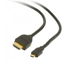 HDMI male to micro D-male black cable with gold-plated connectors, 3 m, bulk package (CC-HDMID-10)