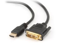 HDMI to DVI male-male cable with gold-plated connectors, 1.8m, bulk package (CC-HDMI-DVI-6)