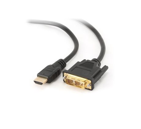 HDMI to DVI male-male cable with gold-plated connectors, 1.8m, bulk package (CC-HDMI-DVI-6)
