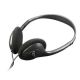 Stereo headphones with volume control, black color (MHP-123)