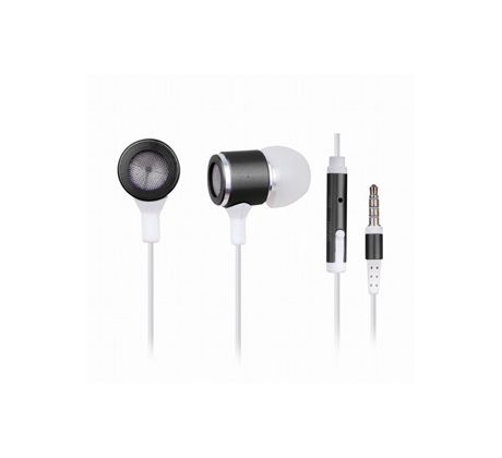 Metal earphones with microphone, black (MHS-EP-001)