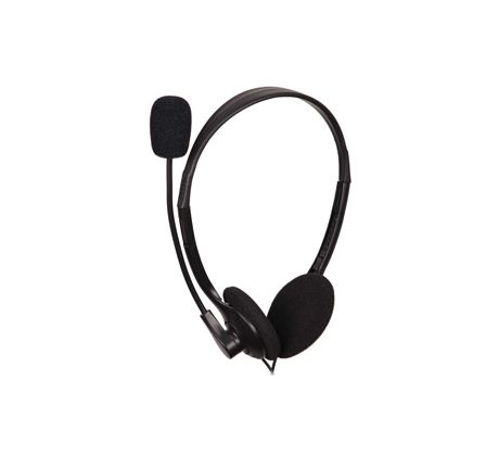 Stereo headset with volume control, black color (MHS-123)