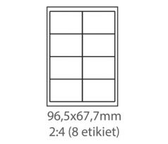 etikety ECODATA Samolepiace 96,5x67,7 univerzálne biele 8ks/A4 (1000 listov A4/bal.) (ECO-09606700F)