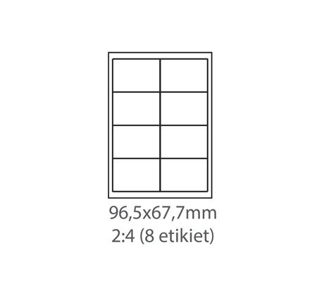 etikety Samolepiace 96,5x67,7 univerzálne biele 8ks/A4 (1000 listov A4/bal.) (ECO-09606700F)