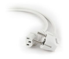 Power cord (C13), VDE approved, white, 6 ft (PC-186W-VDE)