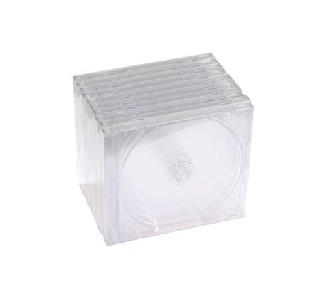 Single CD case – clear cover and base with black tray assembled 10pcs (CD1-C(10))