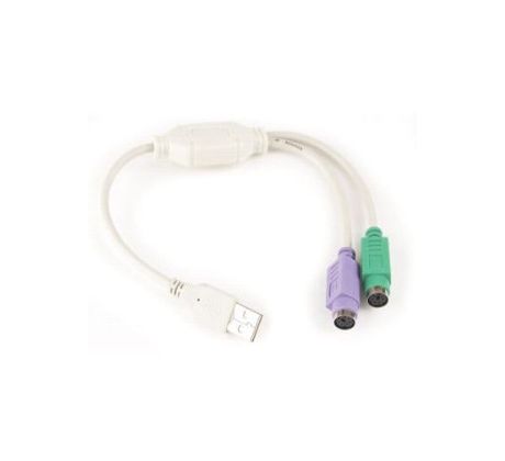 redukcia USB na PS/2 USB A plug/2 x MDIN 6F 50cm, CABLEXPERT (UAPS12)