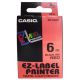 páska CASIO XR-6RD1 Black On Red Tape EZ Label Printer (6mm) (XR-6RD1)