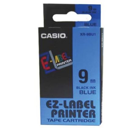 páska CASIO XR-9BU1 Black On Blue Tape EZ Label Printer (9mm) (XR-9BU1)