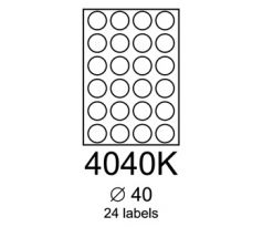 etikety RAYFILM 40mm kruh univerzálne biele R01004040KA (100 list./A4) (R0100.4040KA)