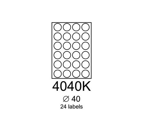 etikety RAYFILM 40mm kruh univerzálne biele eco R0ECO4040KA (100 list./A4) (R0ECO.4040KA)