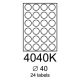 etikety RAYFILM 40mm kruh univerzálne biele eco R0ECO4040KA (100 list./A4) (R0ECO.4040KA)