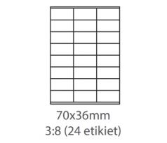 etikety ECODATA Samolepiace 70x36 univerzálne biele 24ks/A4 (100 listov A4/bal.) (ECO-07003602)