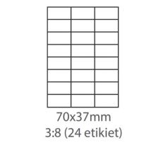 etikety Ecodata samolepiace 70x37 univerzálne biele 24ks/A4 (100 listov A4/bal.) (ECO-07003700)