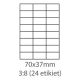 etikety samolepiace 70x37 univerzálne biele 24ks/A4 (100 listov A4/bal.) (ECO-07003700)