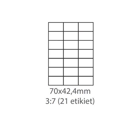 etikety ECODATA Samolepiace 70x42,3 univerzálne biele 21ks/A4 (100 listov A4/bal.) (ECO-07004200)