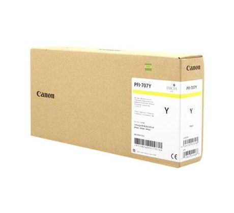 kazeta CANON PFI-707Y yellow iPF 830/840/850 (700 ml) (9824B001)