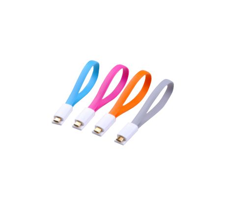 Mini Magnetický USB nabíjací kábel oranžový 225mm BELLAPROX s microUSB konektorom (BP-CAB-micro-MAG225O)