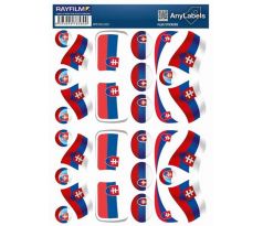 etikety RAYFILM STICKERS - nálepky vlajky (SK) 30ks/1 list *RP01050021SK (RP0105.0021SK)
